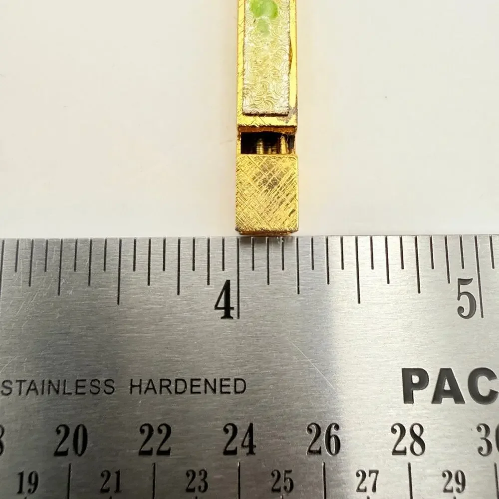 Vintage Floral Enamel Bar Whistle Pendant Necklace Gold Tone Functional 25" - Picture 10 of 11